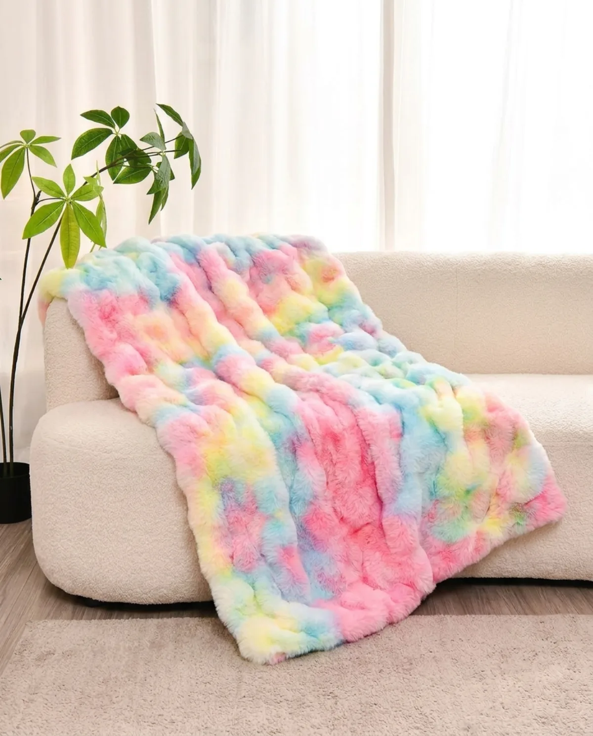 Cloud Blanket in Rainbow